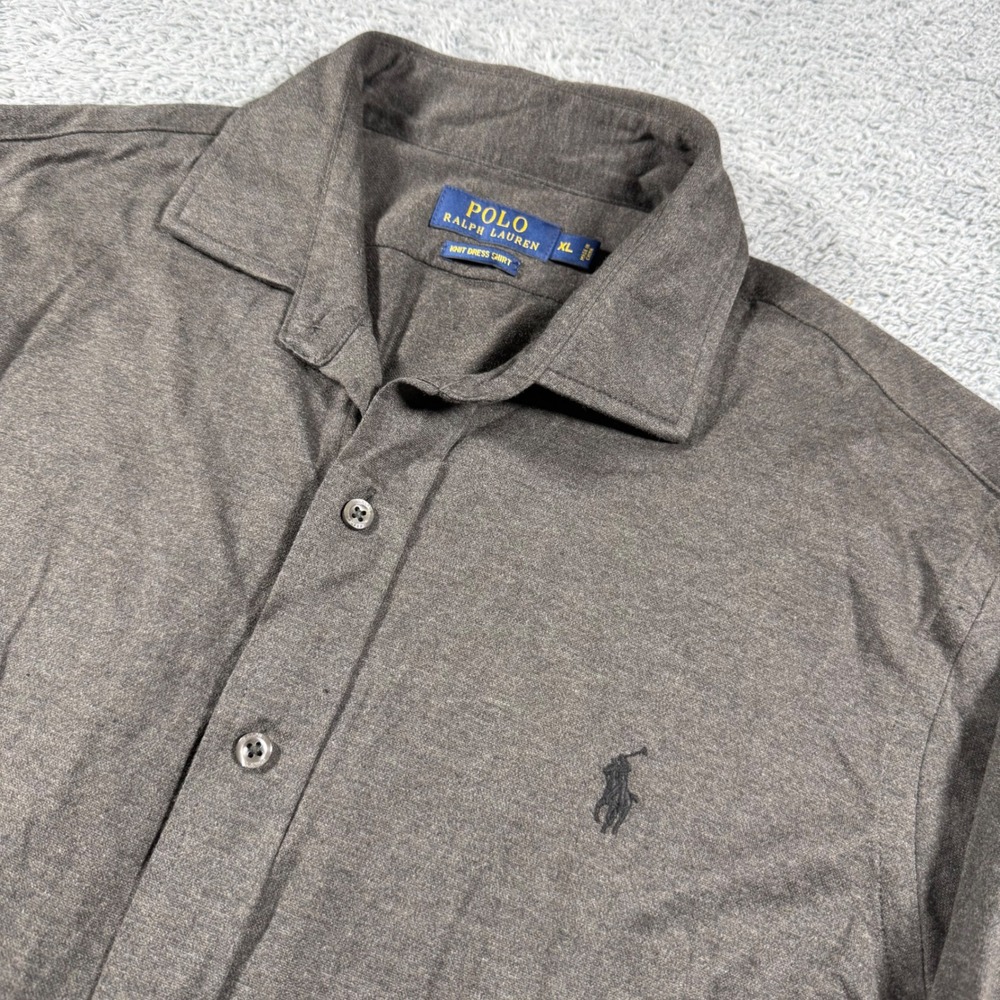 Polo‎ Ralph Lauren Knit Dress Shirt Mens XL Long Sleeve Pony Button Up Soft